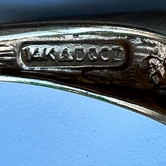 vintage 14K gold CZ mens ring - Picture 12 of 16